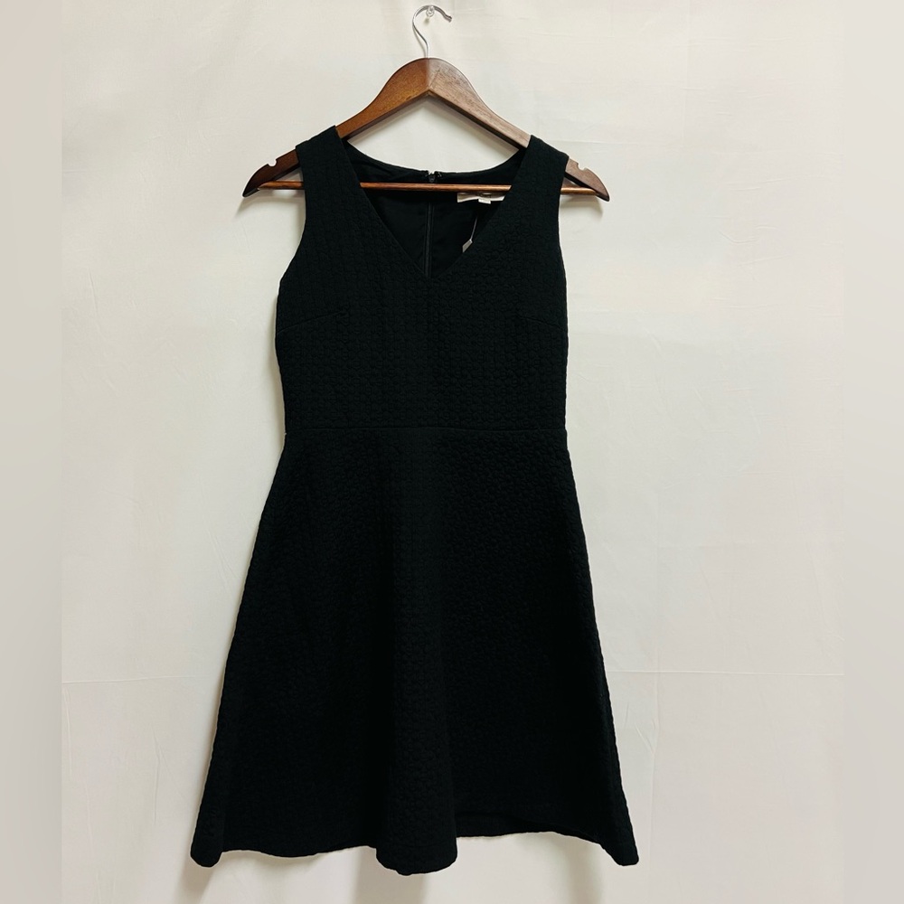 LOFT Maternity Black Dress Knee Length Sleeveless Quilted Fit + Flare Size 0